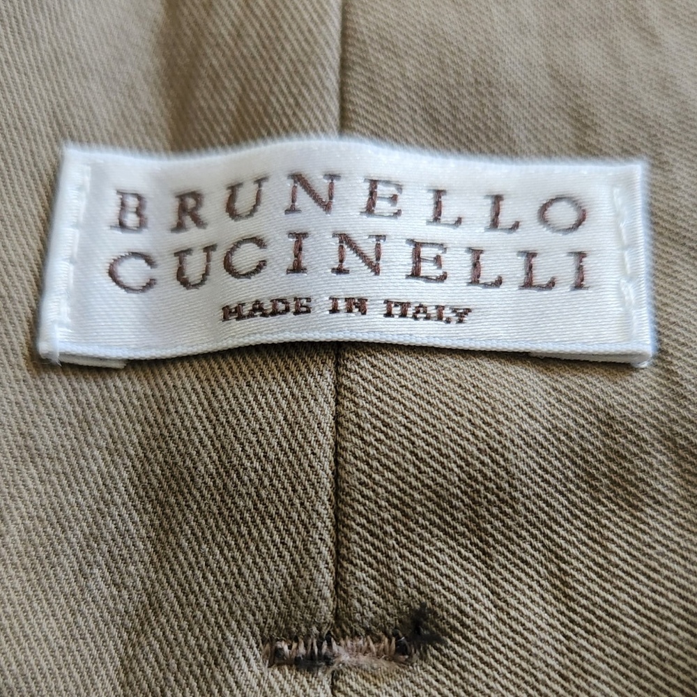 Brunello Cuccinelli wide leg beige high waist criss cross waist pants Sz 6 - Picture 9 of 11